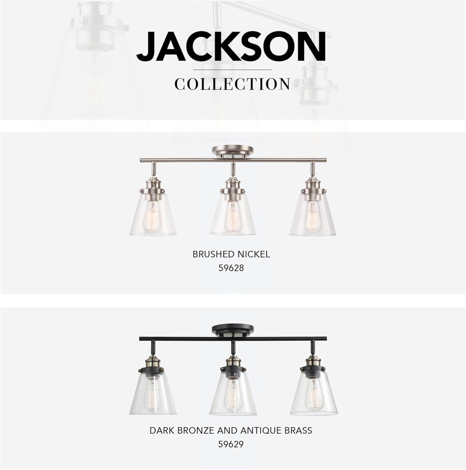 Globe Electric 5.03" 3 Light Brushed Nickel Pendant Head Fixed Track Lighting Set