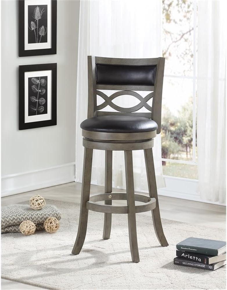 New Classic Furniture Manchester 29" Wood Bar Stool in Olive Gray/Black