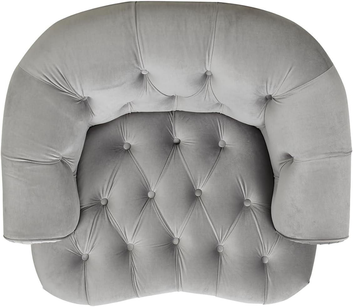 La Rosa Victorian Tufted Accent Chair Opal Grey