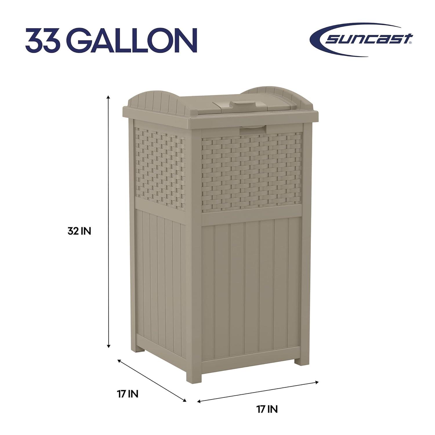 Suncast Suncast 33 Gallon Manual Lift Trash Hideaway Container