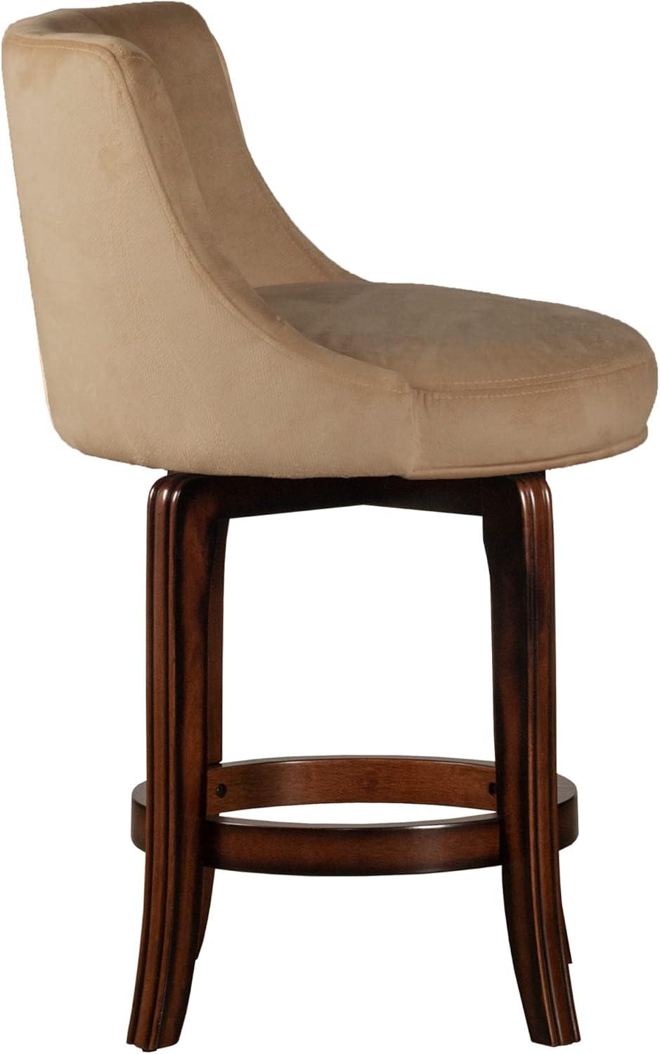 Napa Valley Wood Counter Height Swivel Stool Dark Brown Cherry/ Khaki - Hillsdale Furniture