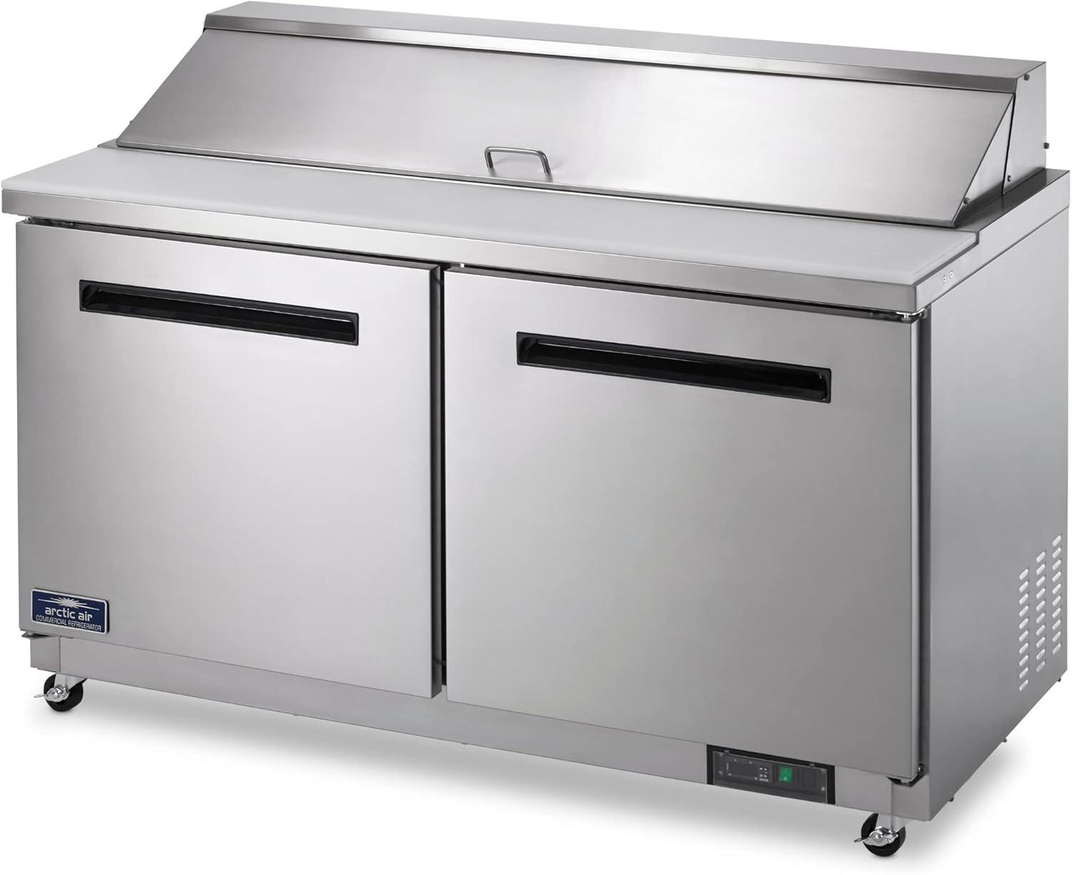 Arctic Air Double Door Mega-top Sandwich / Salad Prep Table, 15 Cu Ft, Stainless Steel, AMT60R