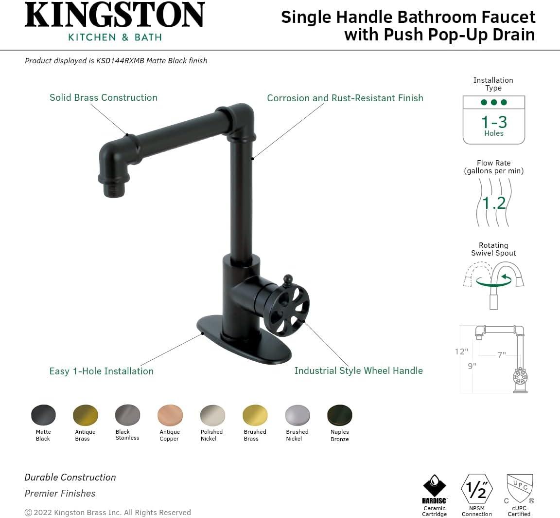 Belknap Matte Black Single-Handle Traditional Bathroom Faucet