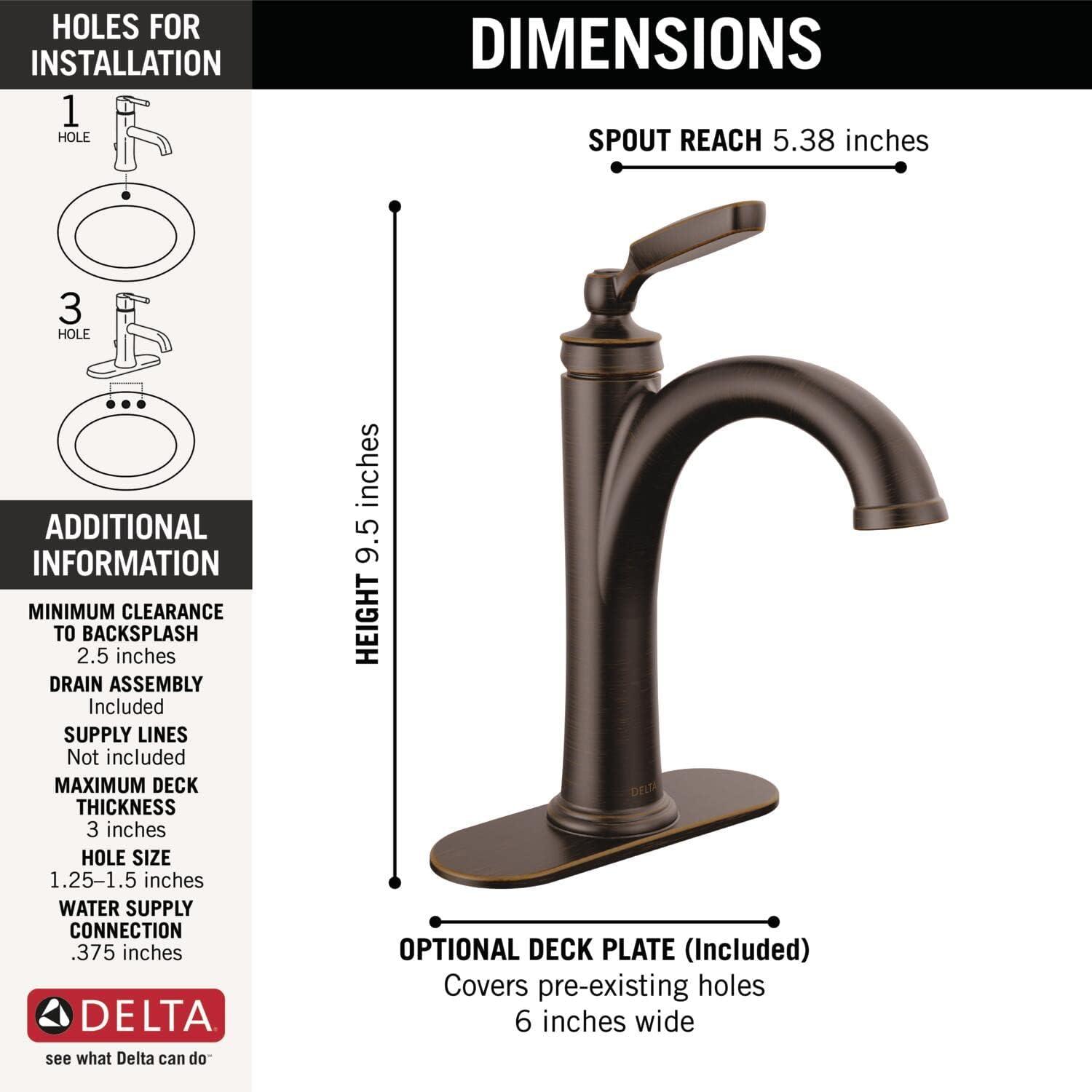 Woodhurst Single Hole Bathroom Faucet with Drain Assembly