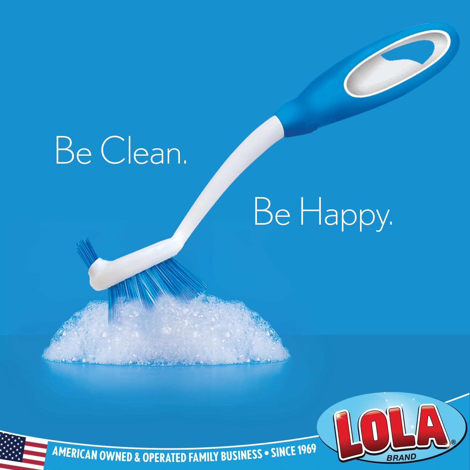 LOLA Pro Dish Brush W/ Comfort Non-Slip Rubber Handle, Built-In Food Scraper - 1 CT