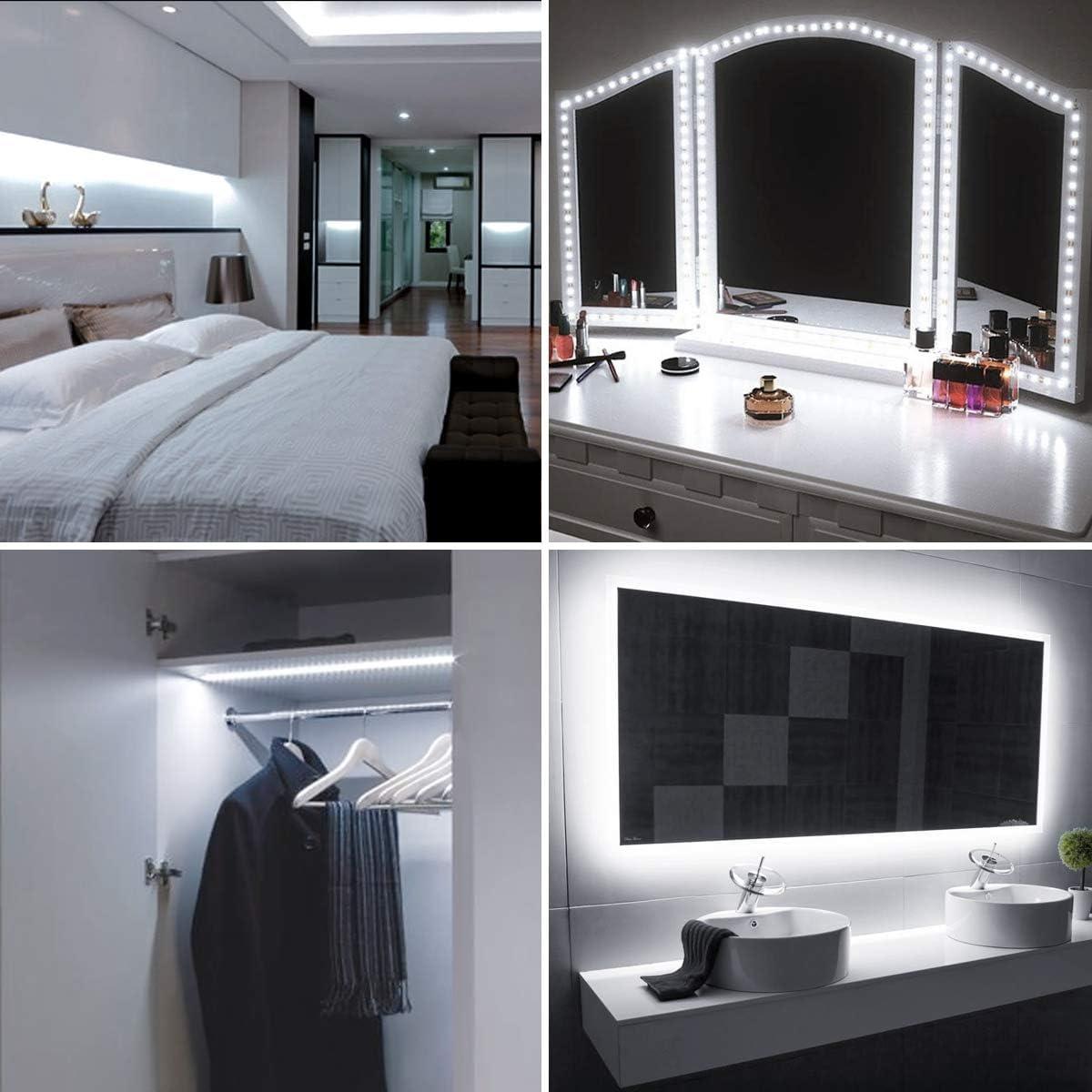 Lepro LED Strip Light, 32.8Ft Dimmable Vanity Lights, 6000K Super Bright LED Tape Lights, 420 LEDs SMD 2835, Strong 3M Adhesive, Suitable for Home, Kitchen, Under Cabinet, Bedroom, Daylight White