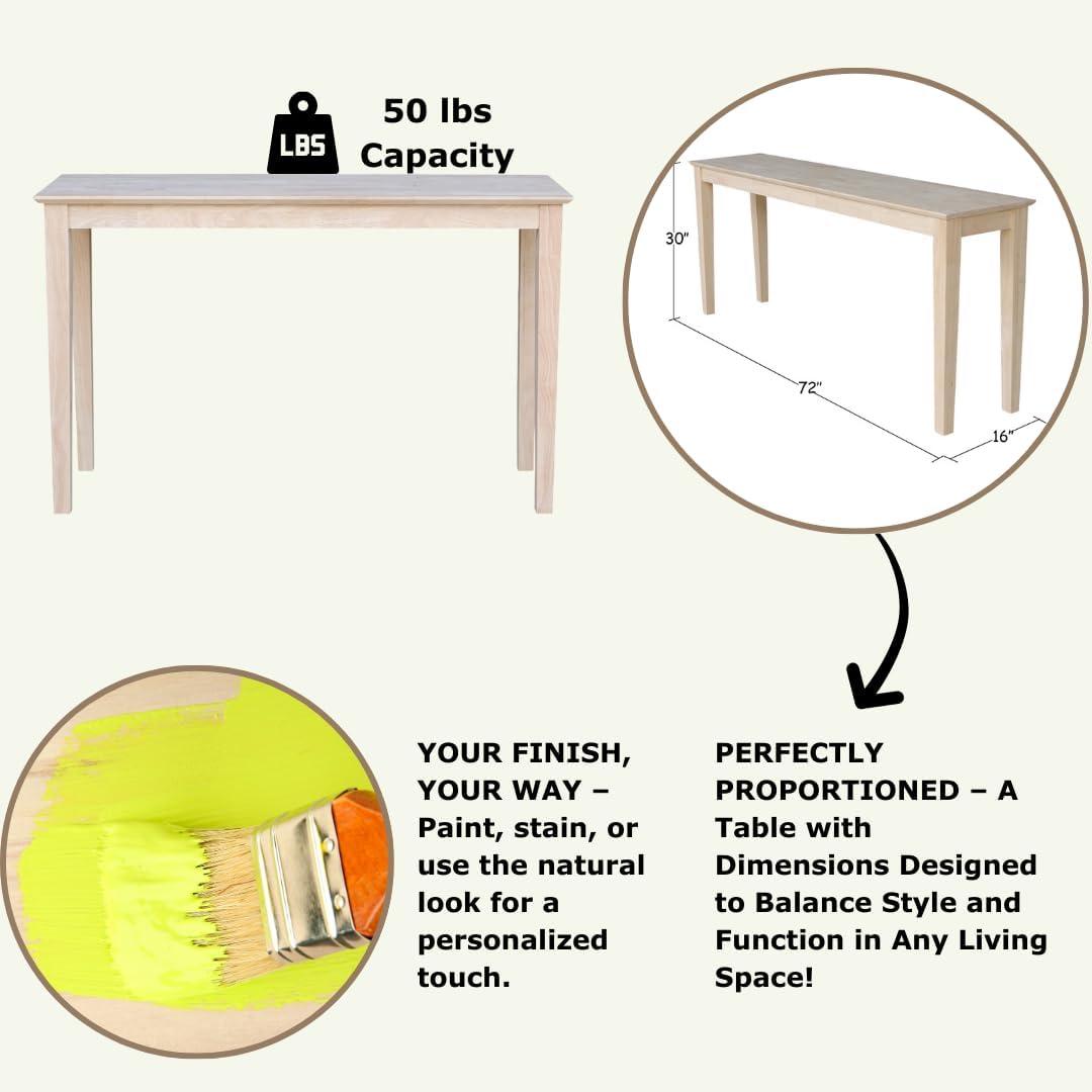 Shaker Table Unfinished - International Concepts