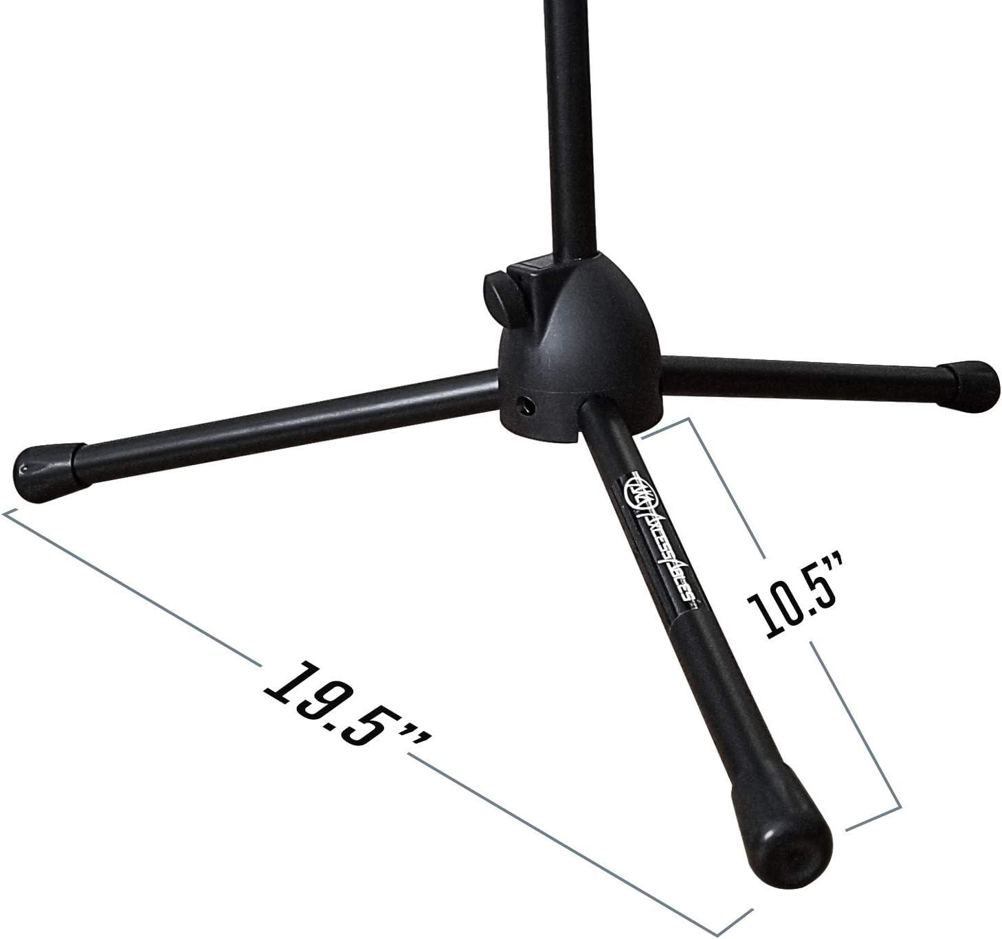 AxcessAbles Short Microphone Stand with Boom Arm | Low Profile Mic Tripod Stand for Kick Drums | Guitar Amp Stand | Low-Pro Mike Stand (MS-101L)