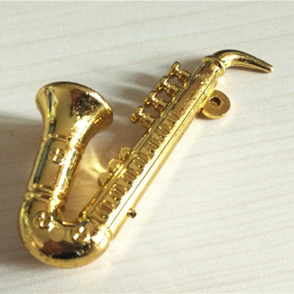 Musical Instrument Decor Mini Instrument Toy for Home Kid Bedroom (Golden, Saxophone Pattern)