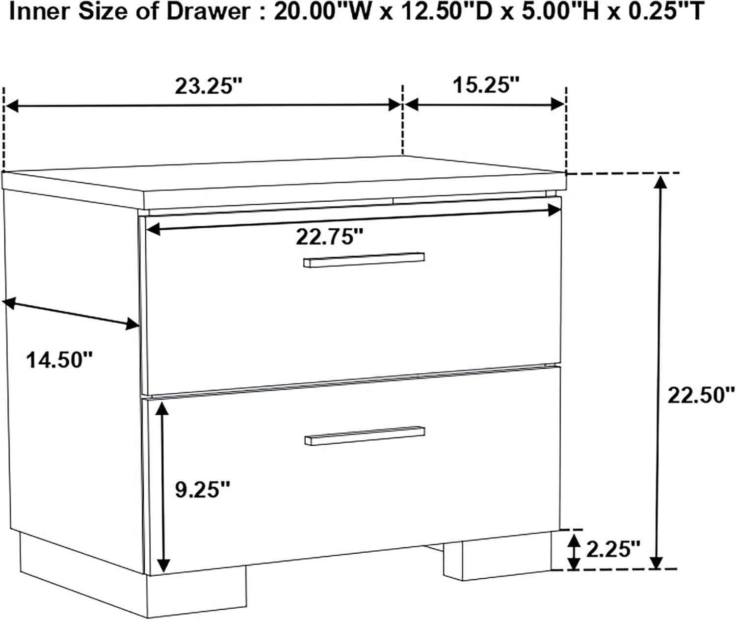 Coaster 203502 Home Furnishings Night Stand, Glossy White