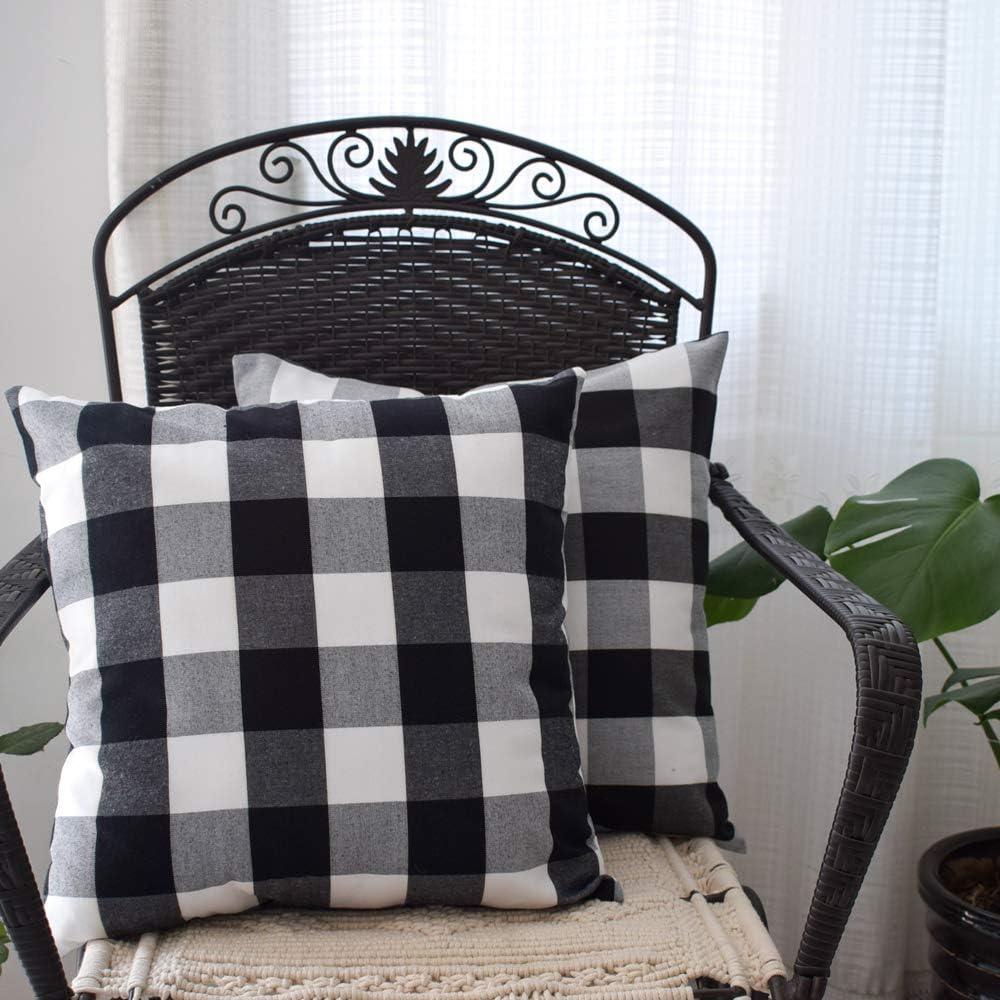 Gingham Check Kitchen Tabletop Bed Plaid Cotton Pillow Cover