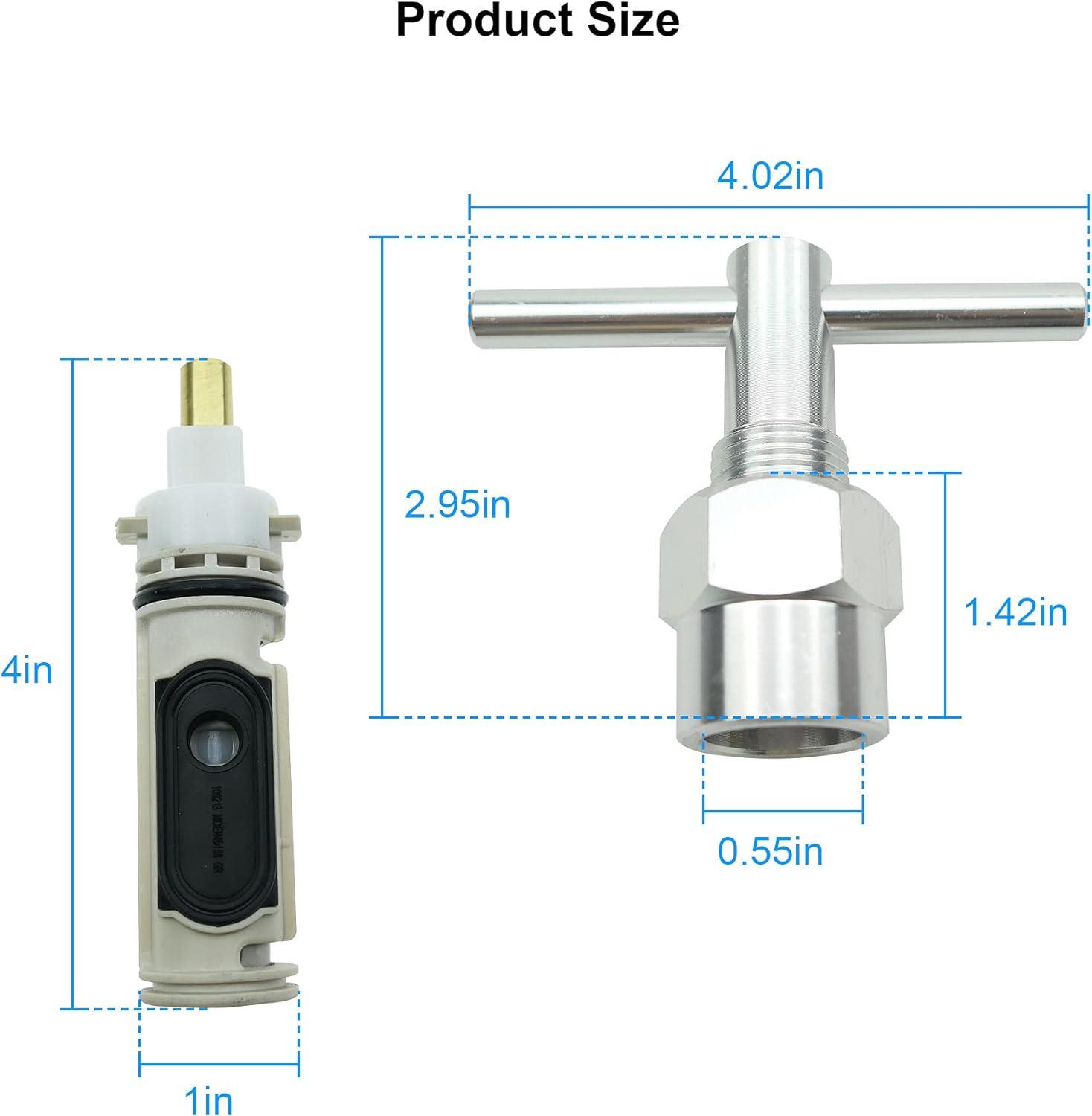 1222 Replacement Cartridge with Moen 104421 Cartridge Puller Removal Tool Retainer Clip Compatible with Moen One-Hanlde Posi Temp 1222B Shower Bathtub Faucet (1222 cartridge +104421 cartridge puller)