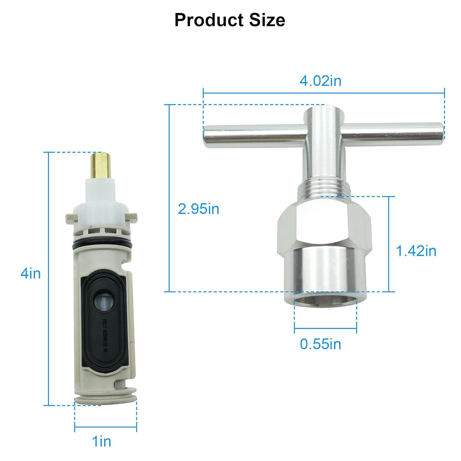 1222 Replacement Cartridge with Moen 104421 Cartridge Puller Removal Tool Retainer Clip Compatible with Moen One-Hanlde Posi Temp 1222B Shower Bathtub Faucet (1222 cartridge +104421 cartridge puller)