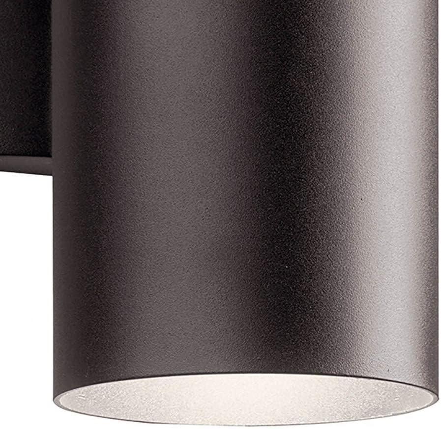 Kichler 12" 1 Light Integrated LED Textured Black Cylinder Outdoor Wall Sconce