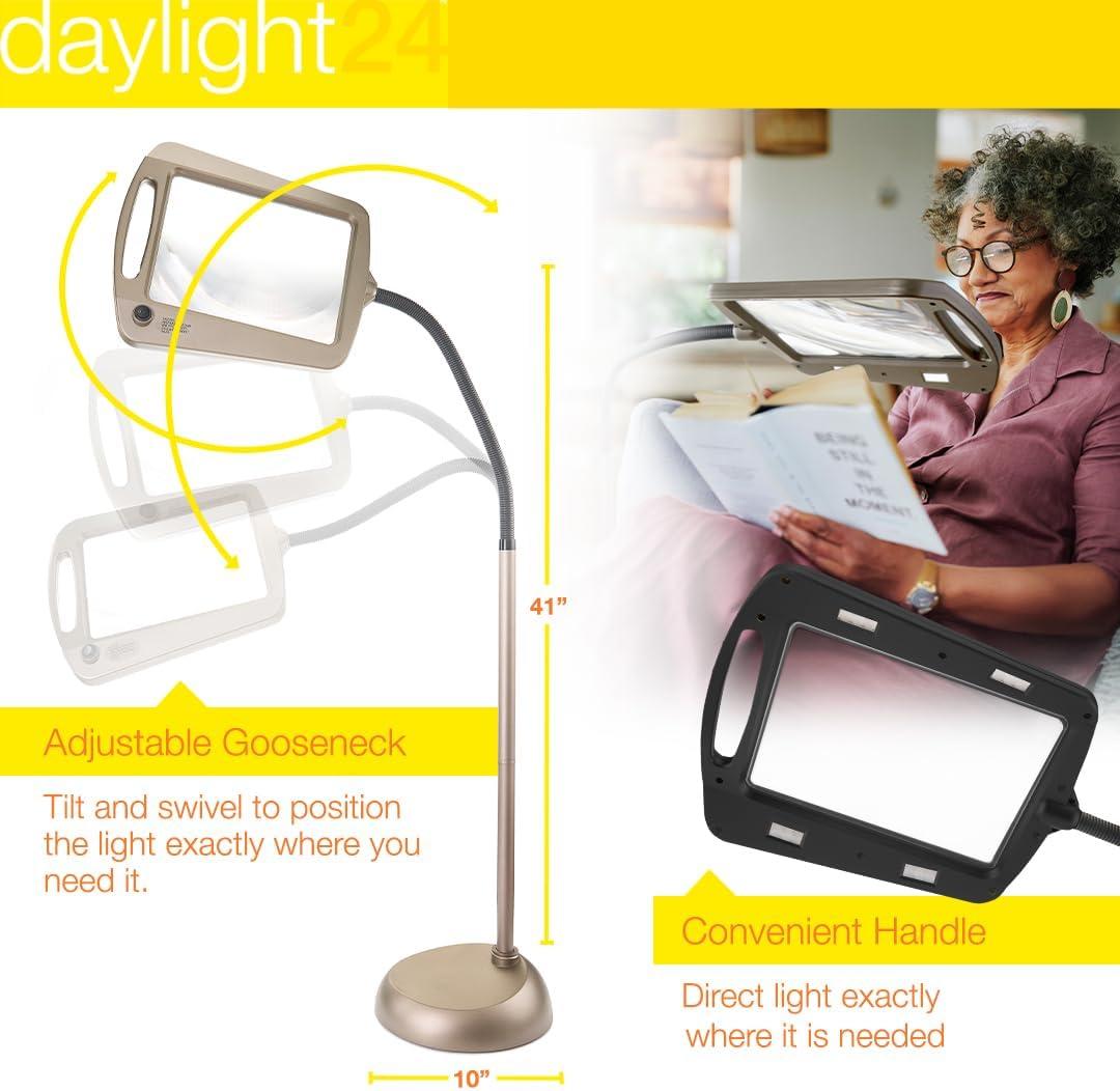 daylight24 Lámpara de Pie Lupa de Página Completa Bronce