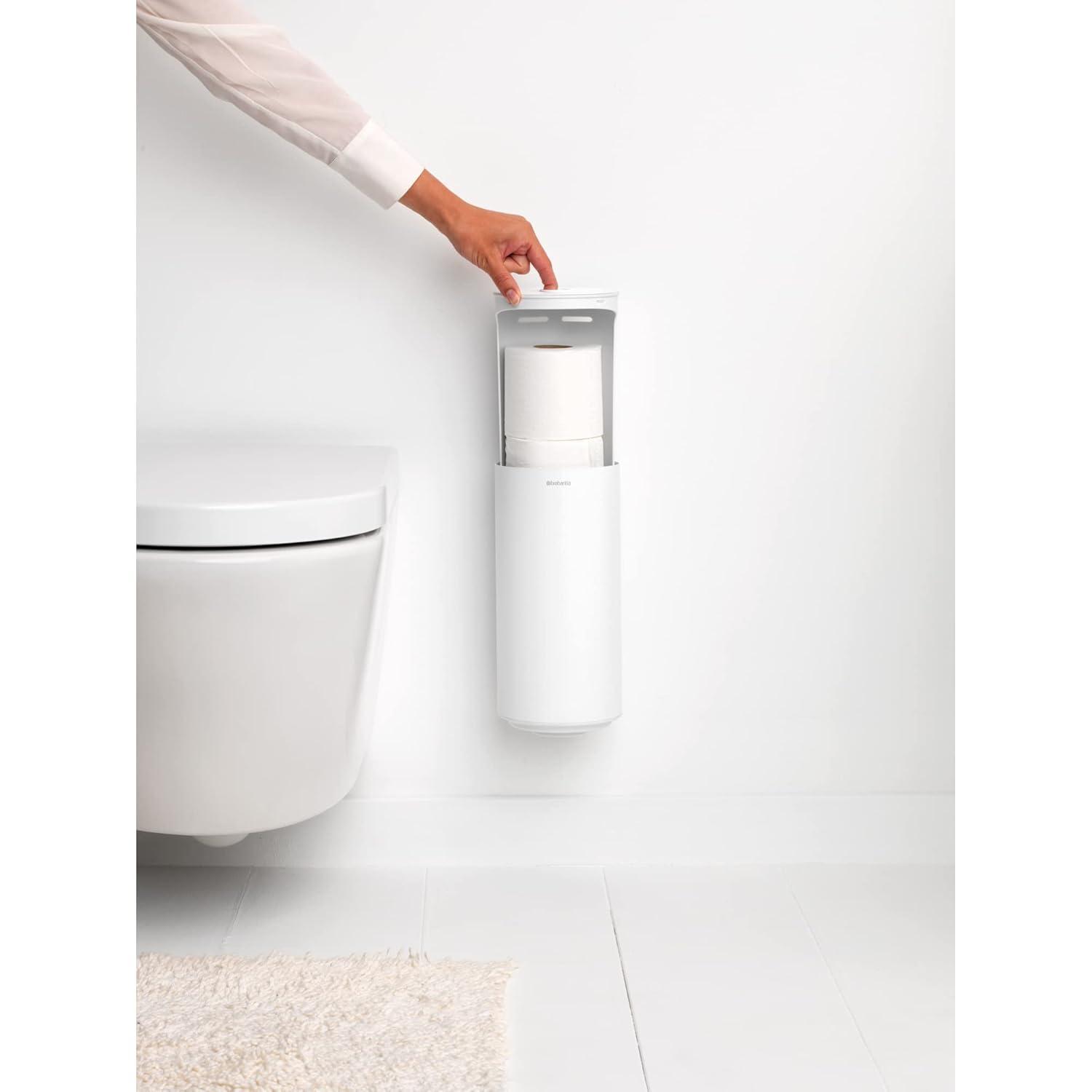 White Anti-Rust Wall-Mountable Toilet Roll Dispenser