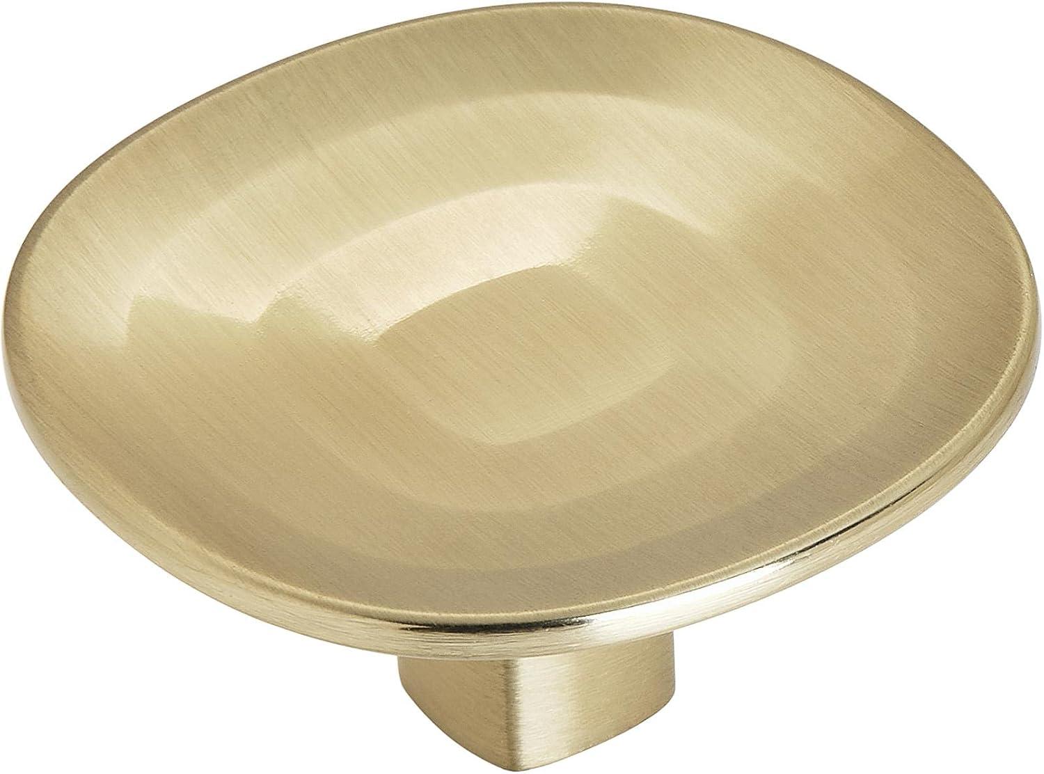 Golden Champagne Round Cabinet Knob with Smooth Curves