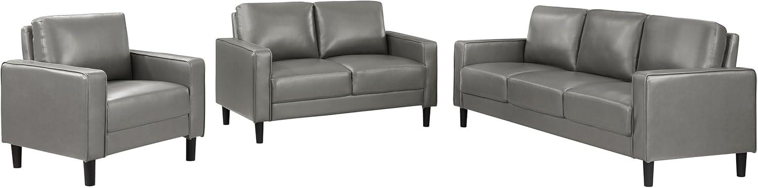 Alma Ruth 3-Piece Upholstered Track Arm Sofa Set Grey