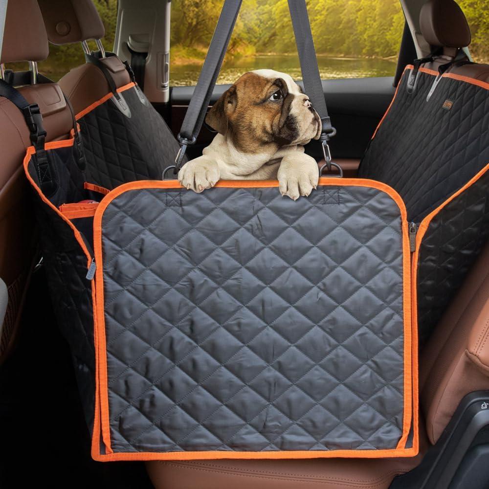 Standard Black Waterproof Dog Car Seat Cover with Side Flaps