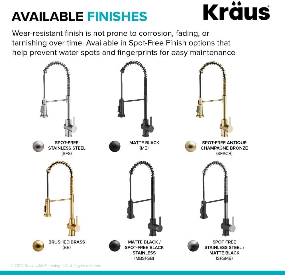 KRAUS Britt Commercial Style Single Handle Pull Down Kitchen Faucet
