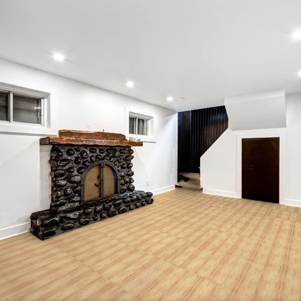 Greatmats Wood Grain Interlocking Wood Look Reversible Foam Tiles 1/2 Inch x 2x2 Ft. Light Wood/Tan 15 Pack