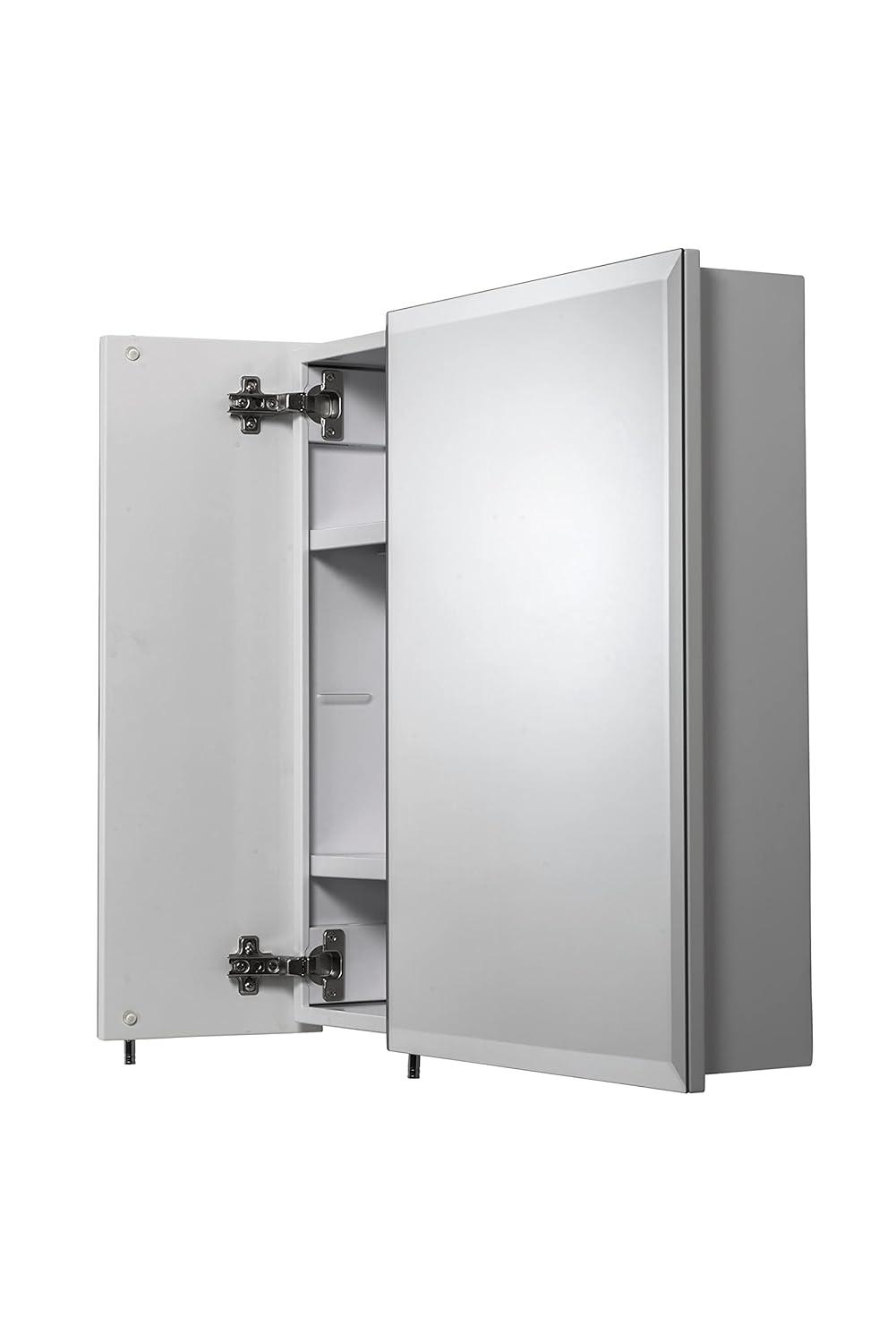 Croydex Wellington Double Door Aluminium Bathroom Medicine Cabinet in White (24x24in)