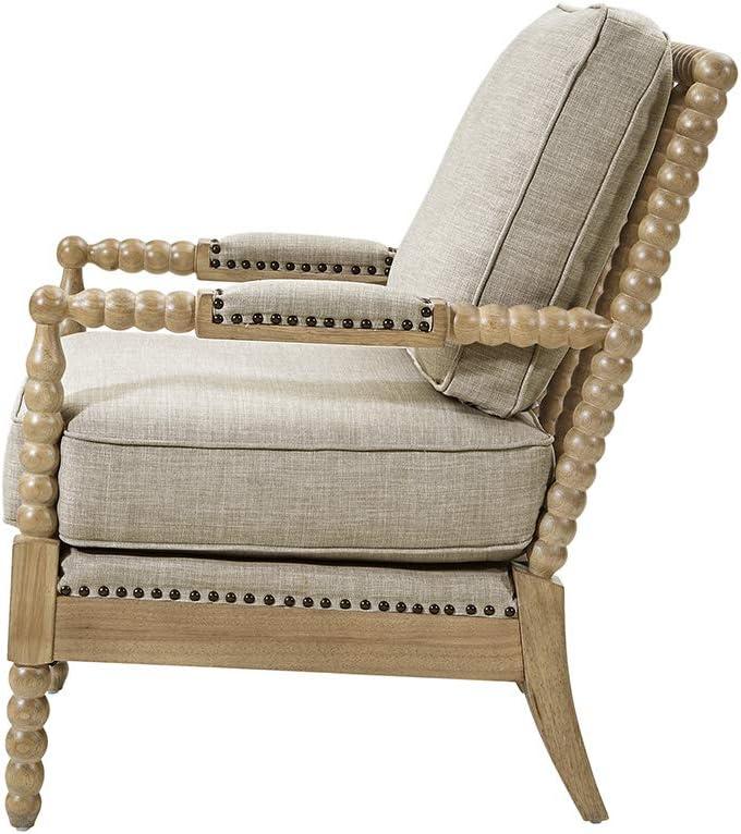 Madison Park Lyla Accent Chair Beige: Upholstered, Plywood Frame, Removable Cushions