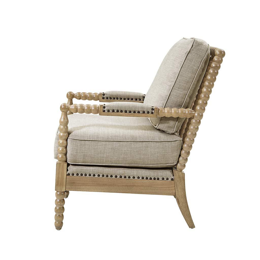Madison Park Lyla Accent Chair Beige: Upholstered, Plywood Frame, Removable Cushions