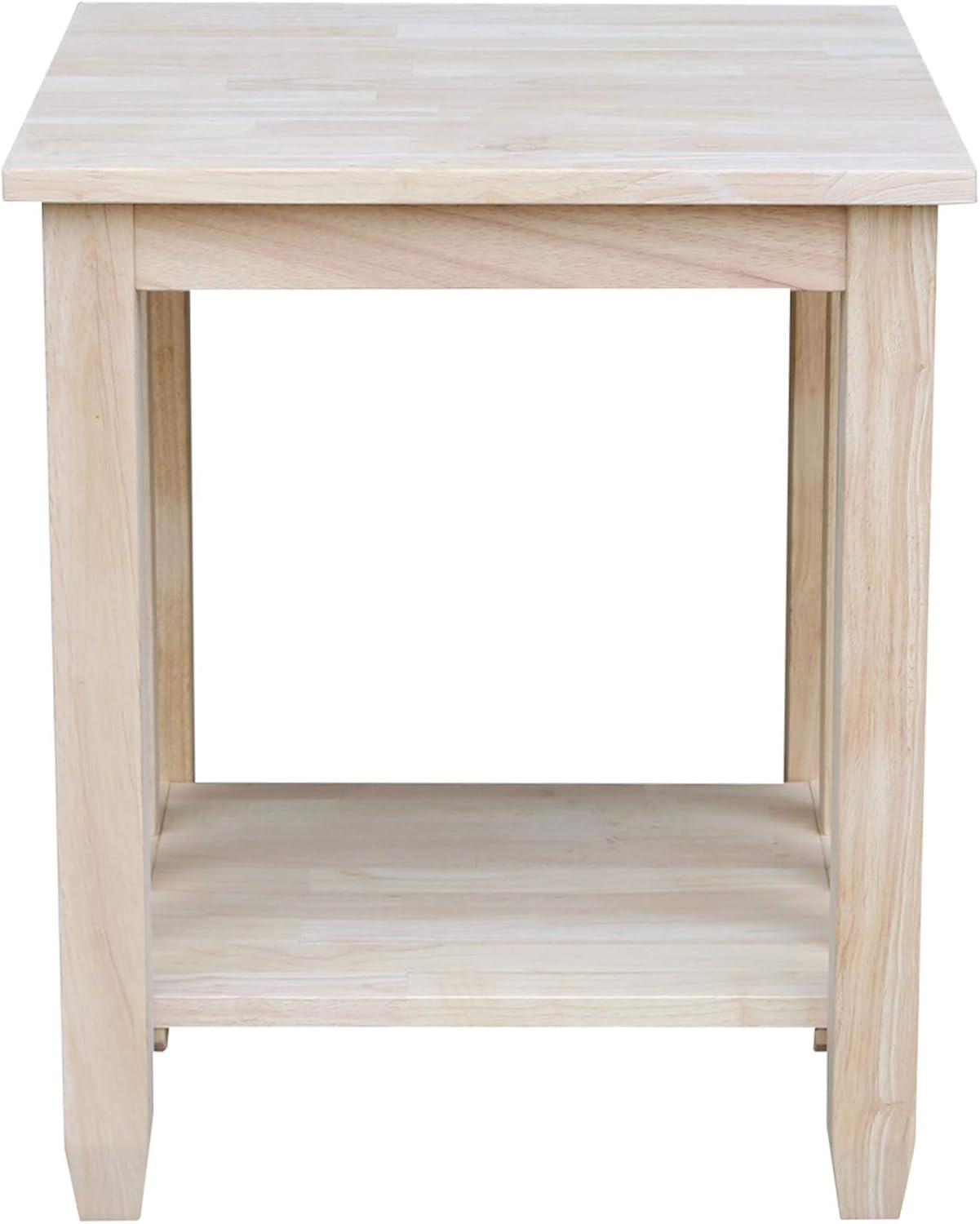 Classic Mission Tall Unfinished Solid Wood End Table