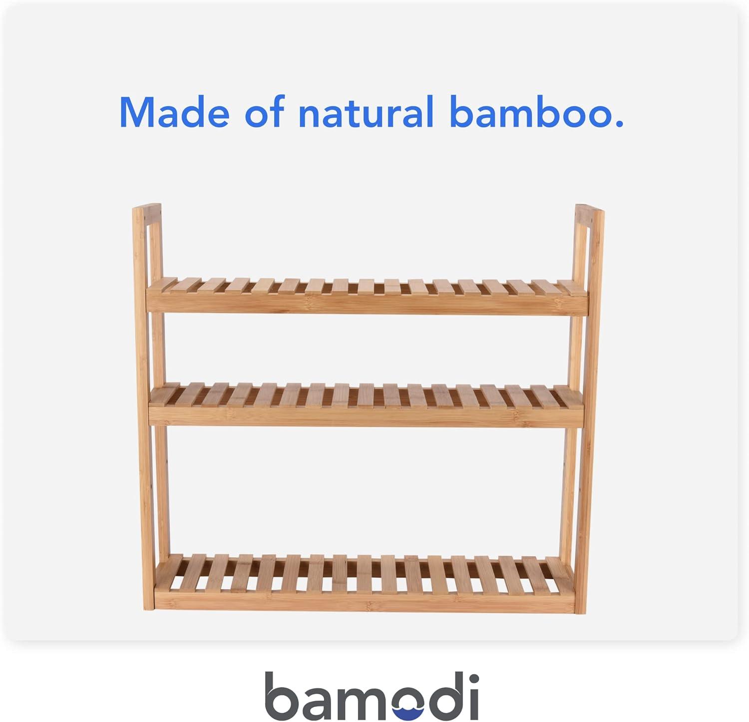 Bamodi Bamboo Multi-Shelves Bathroom 3 Tier Shelf, Brown