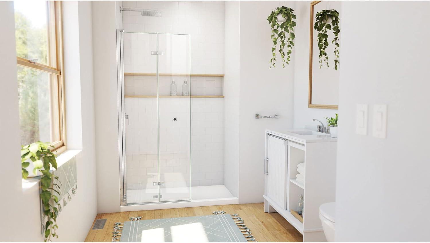 Aqua-Q Fold 29.5 W X 72 H Frameless Square Shower Door