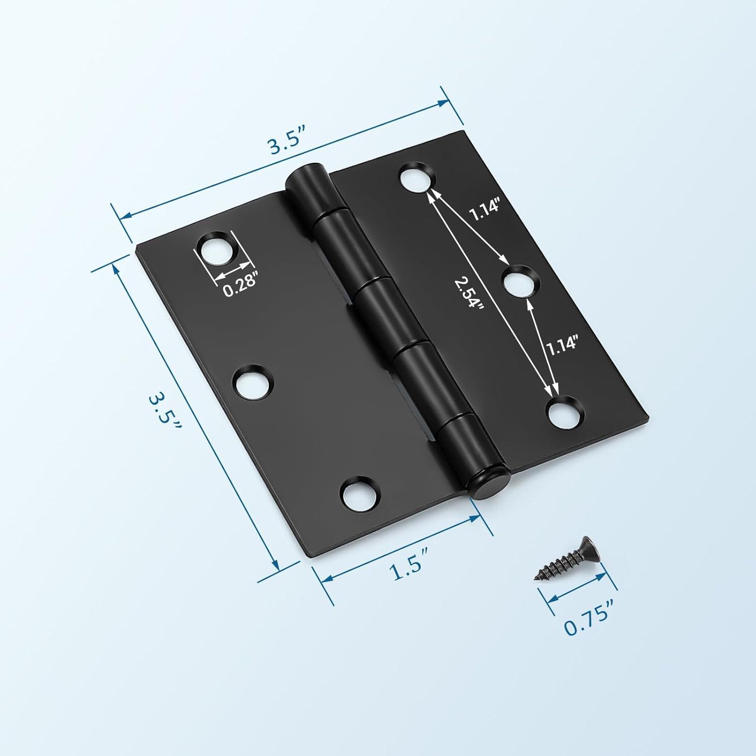 Design House 3.5" H x 3.5" W Butt Bearing Door Hinges (Set of 3)