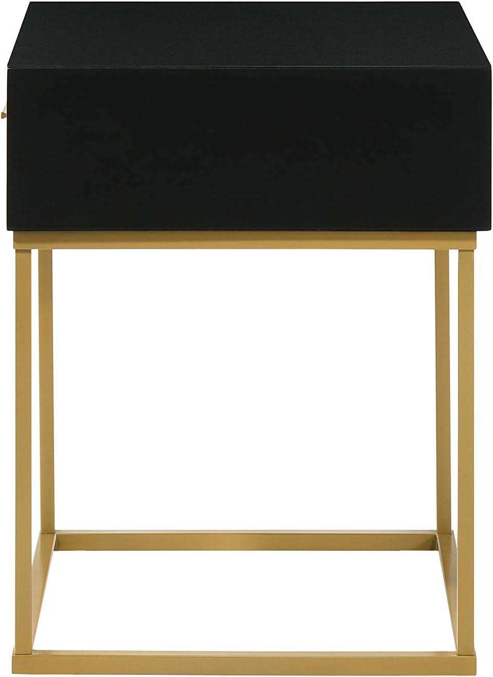 LuXeo LuXeo Catalina One Drawer Nightstand with Mustard Gold Legs