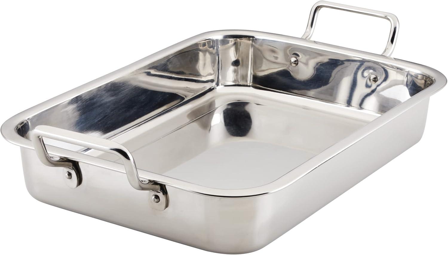 Farberware Farberware Classic Traditions Stainless Steel Roaster / Roasting Pan With Rack, 17-Inch X 12.25-Inch, Stainless Steel