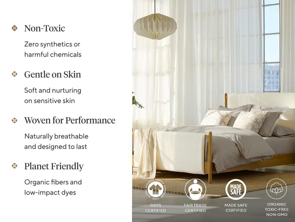 Coyuchi Organic Crinkled Percale 100% Cotton Sheet Set