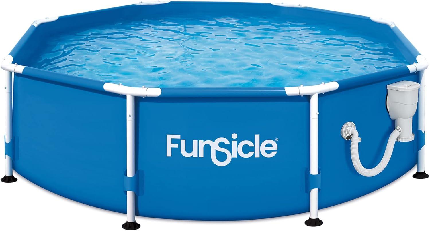 Funsicle 8ft x 30in Blue Round Frame Above Ground Pool with Filter Pump