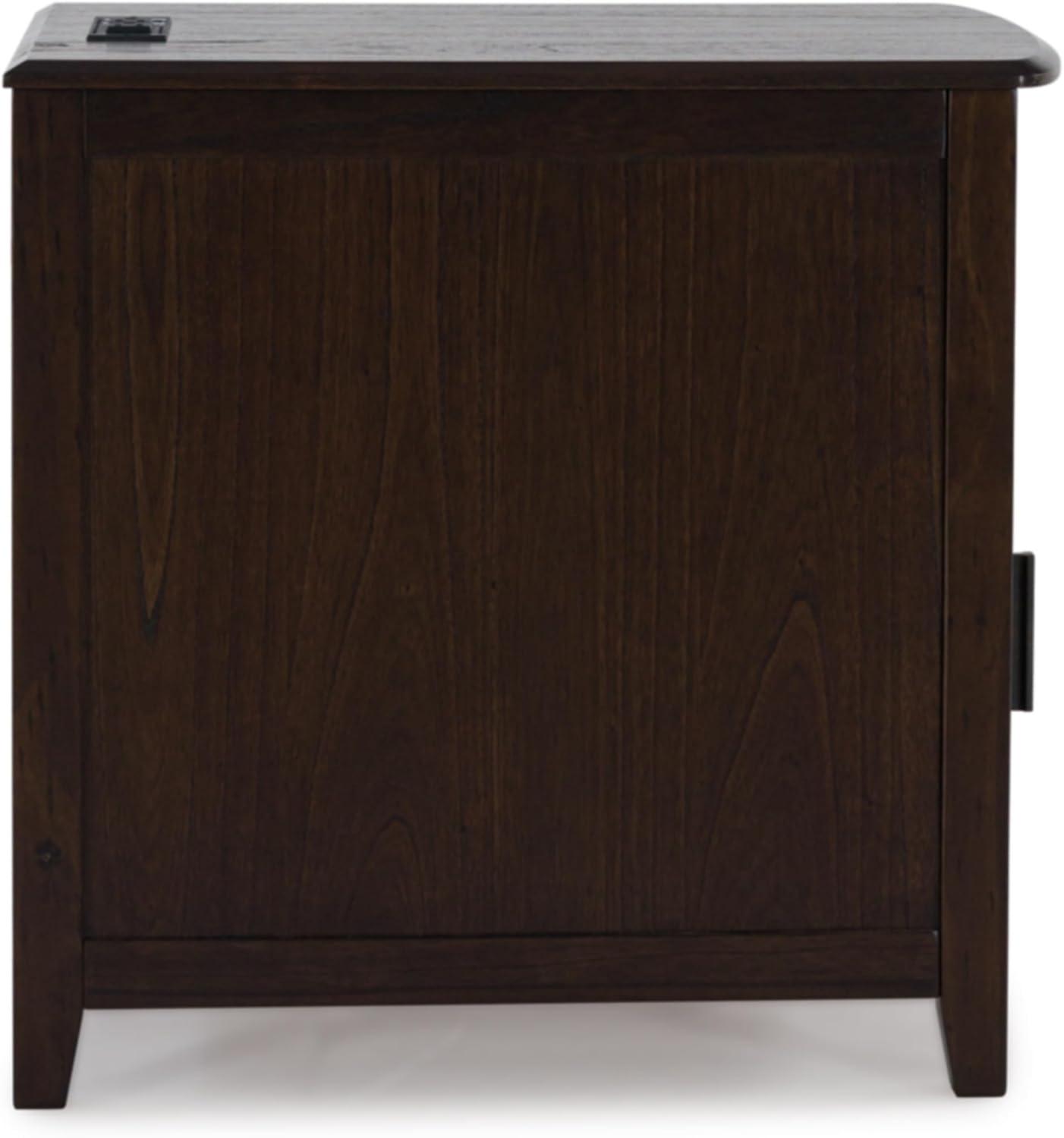 Signature Design by Ashley Casual Devonsted Chairside End Table  Dark Brown