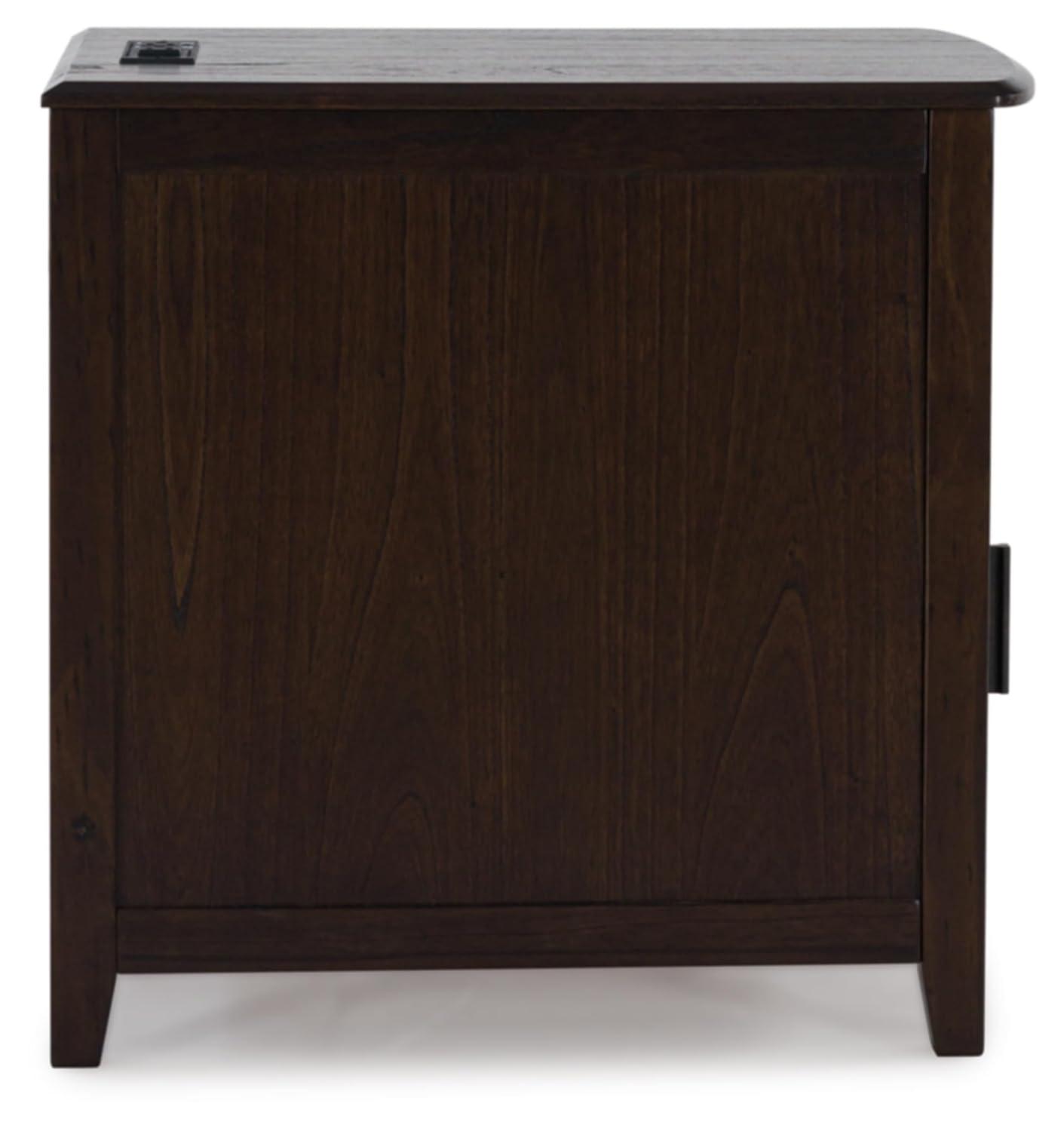 Signature Design by Ashley Casual Devonsted Chairside End Table  Dark Brown