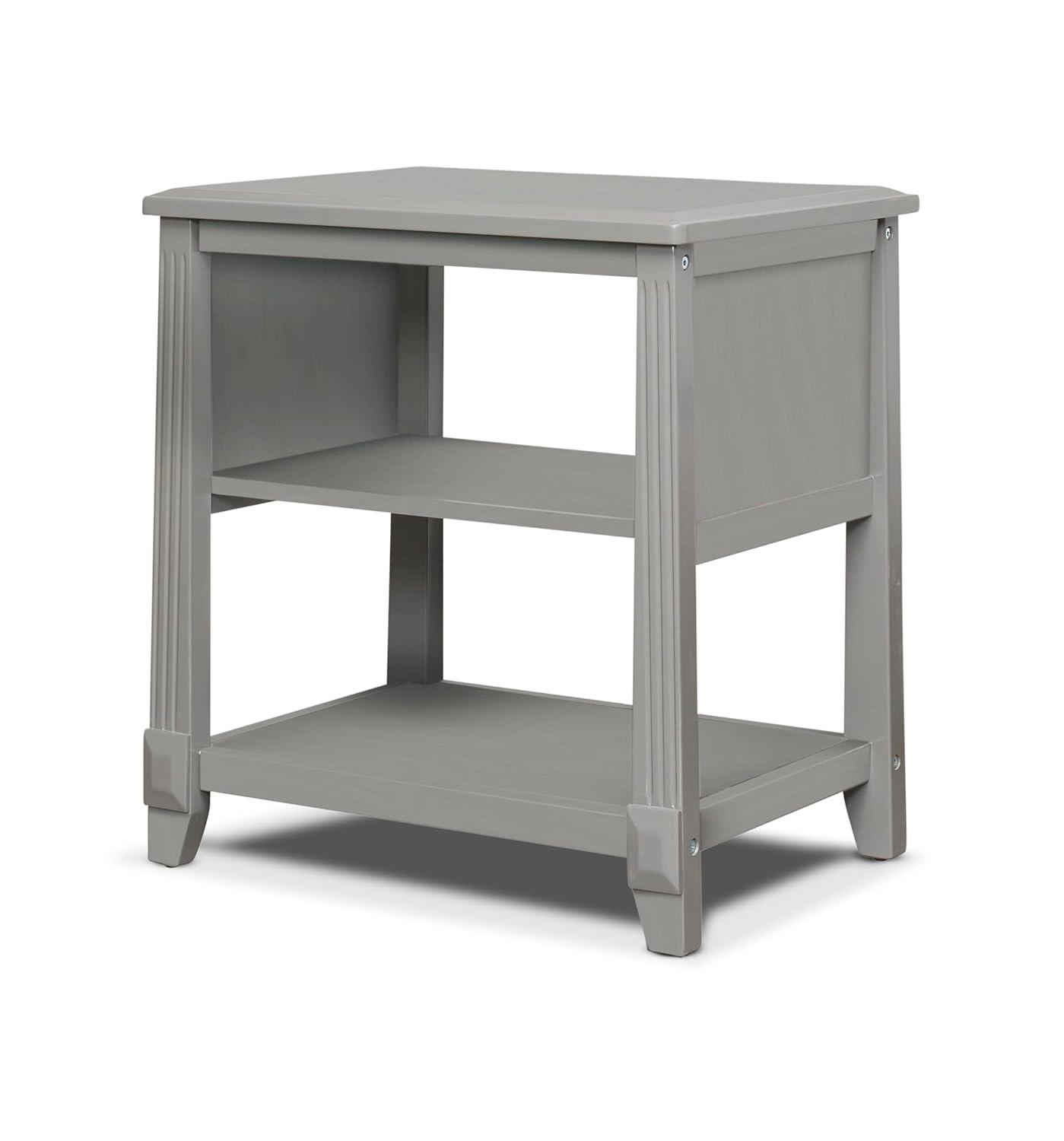 Berkley Weathered Gray 2-Shelf Baby Nightstand