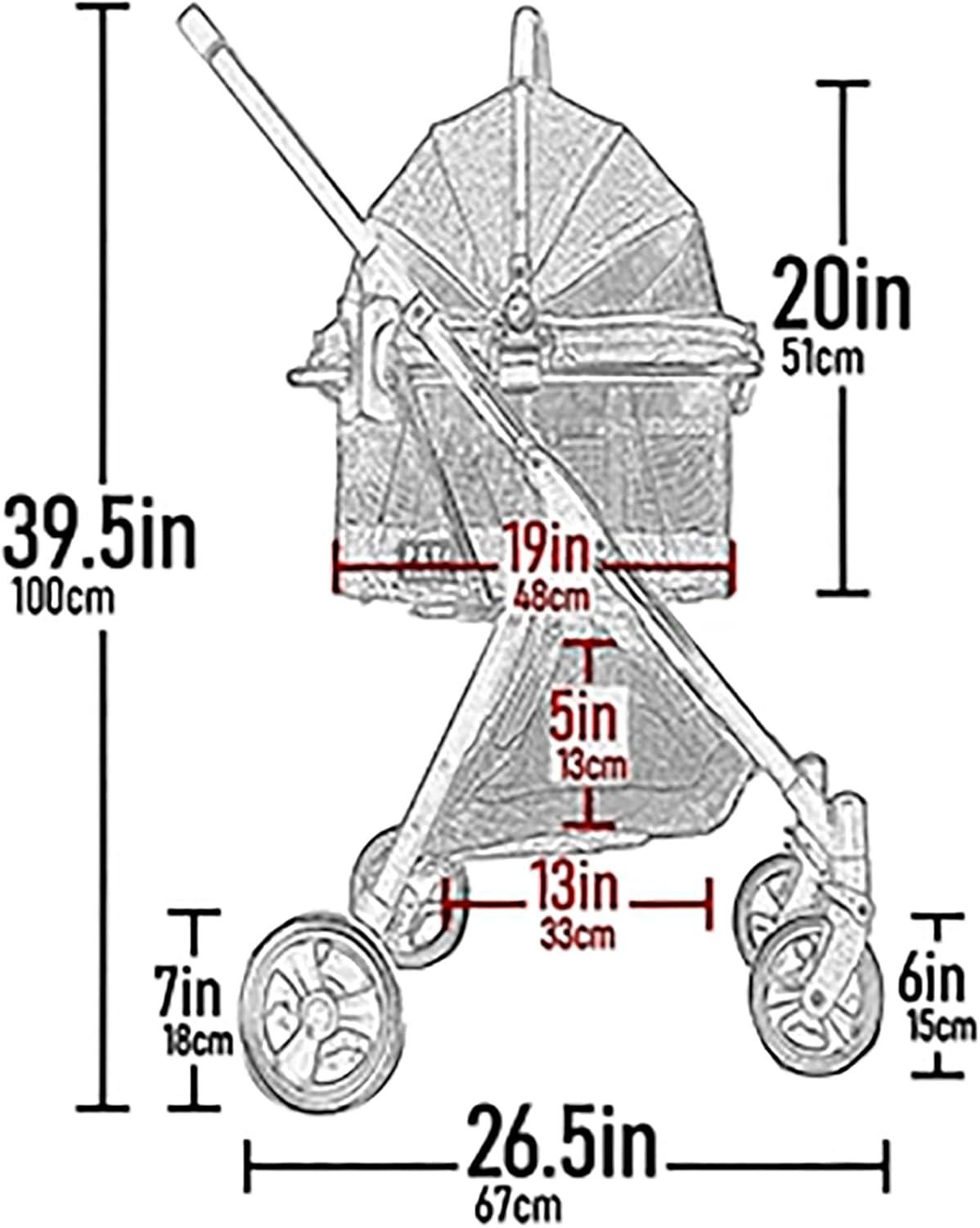 Jet Black 3-in-1 Pet Stroller, Carrier, and Booster Seat