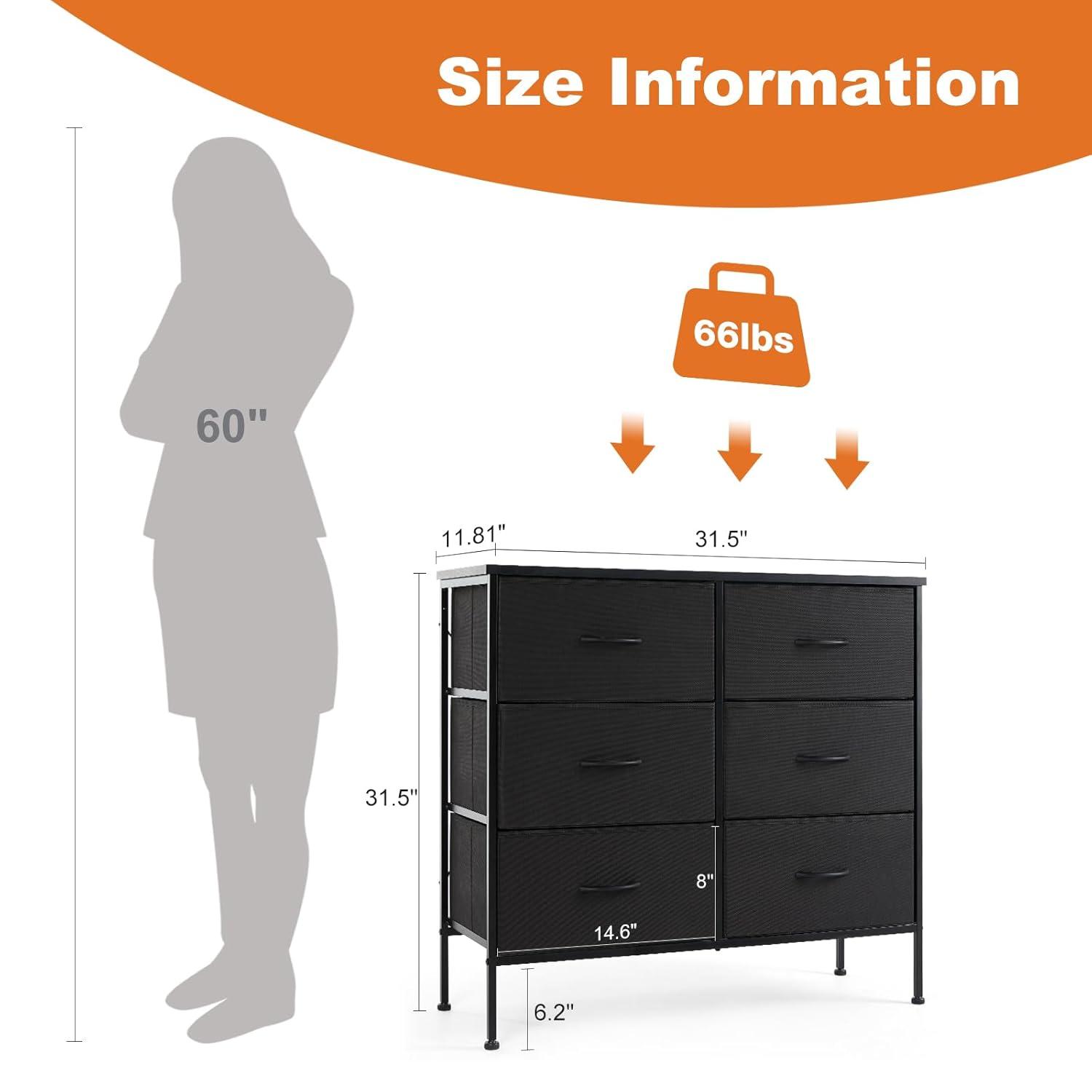 JIONJOY 6 - Drawer Dresser | Black