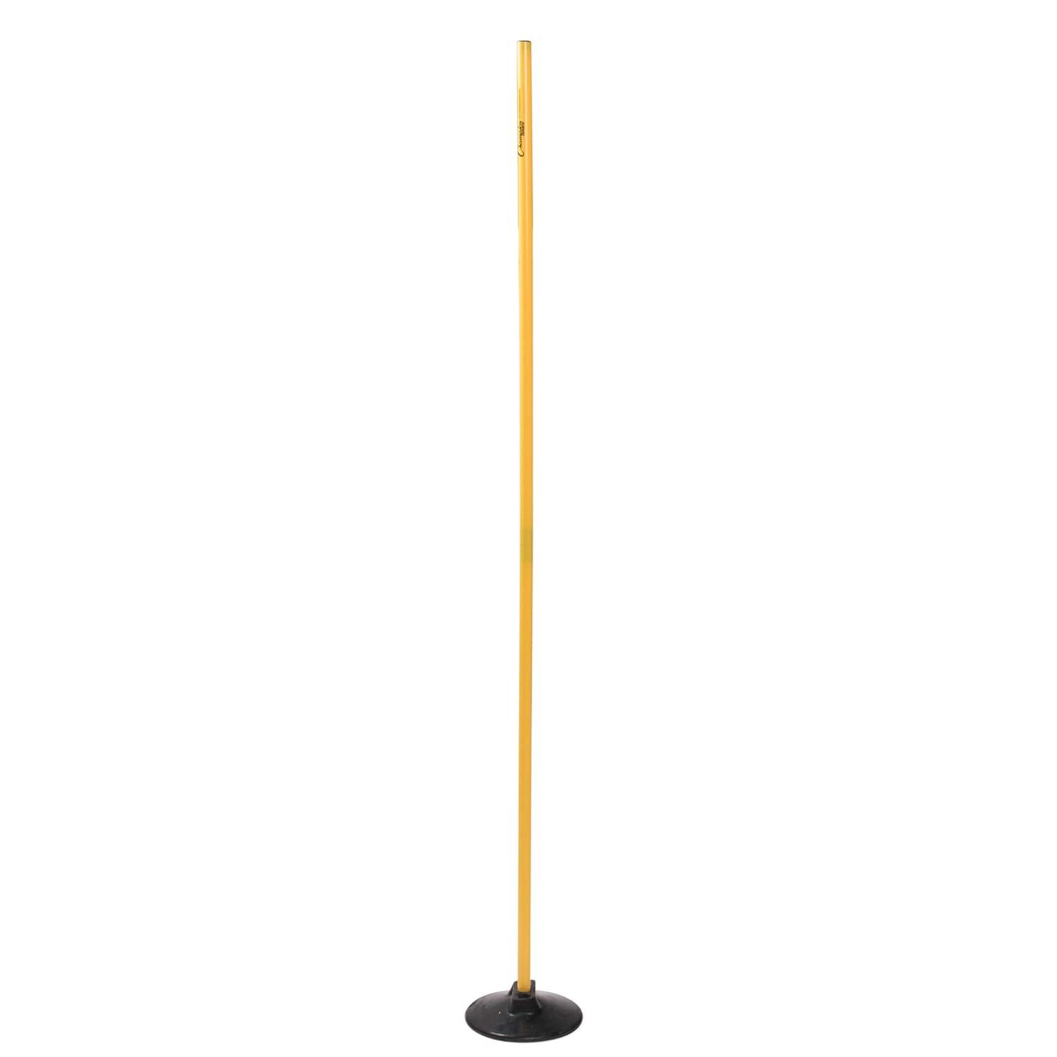 Champion Sports Outdoor Sports Agility Pole Set, 4 Poles with Spring Loaded Spikes, 71 Inches, Yellow