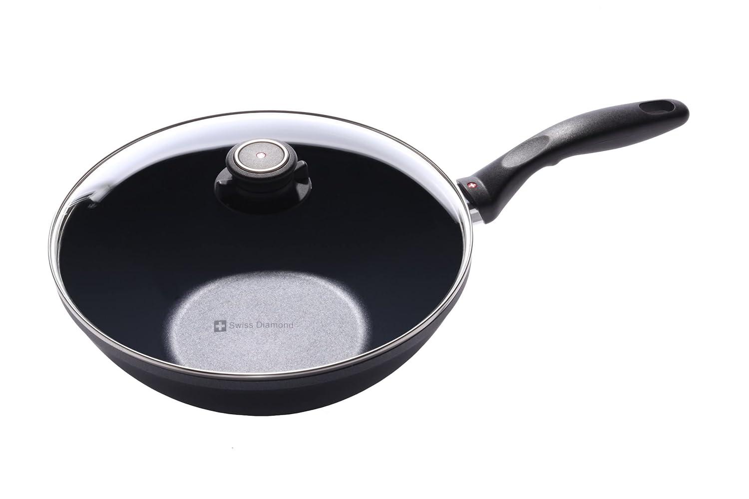 Swiss Diamond Swiss Diamond Non-Stick Cast Aluminum Wok with Lid