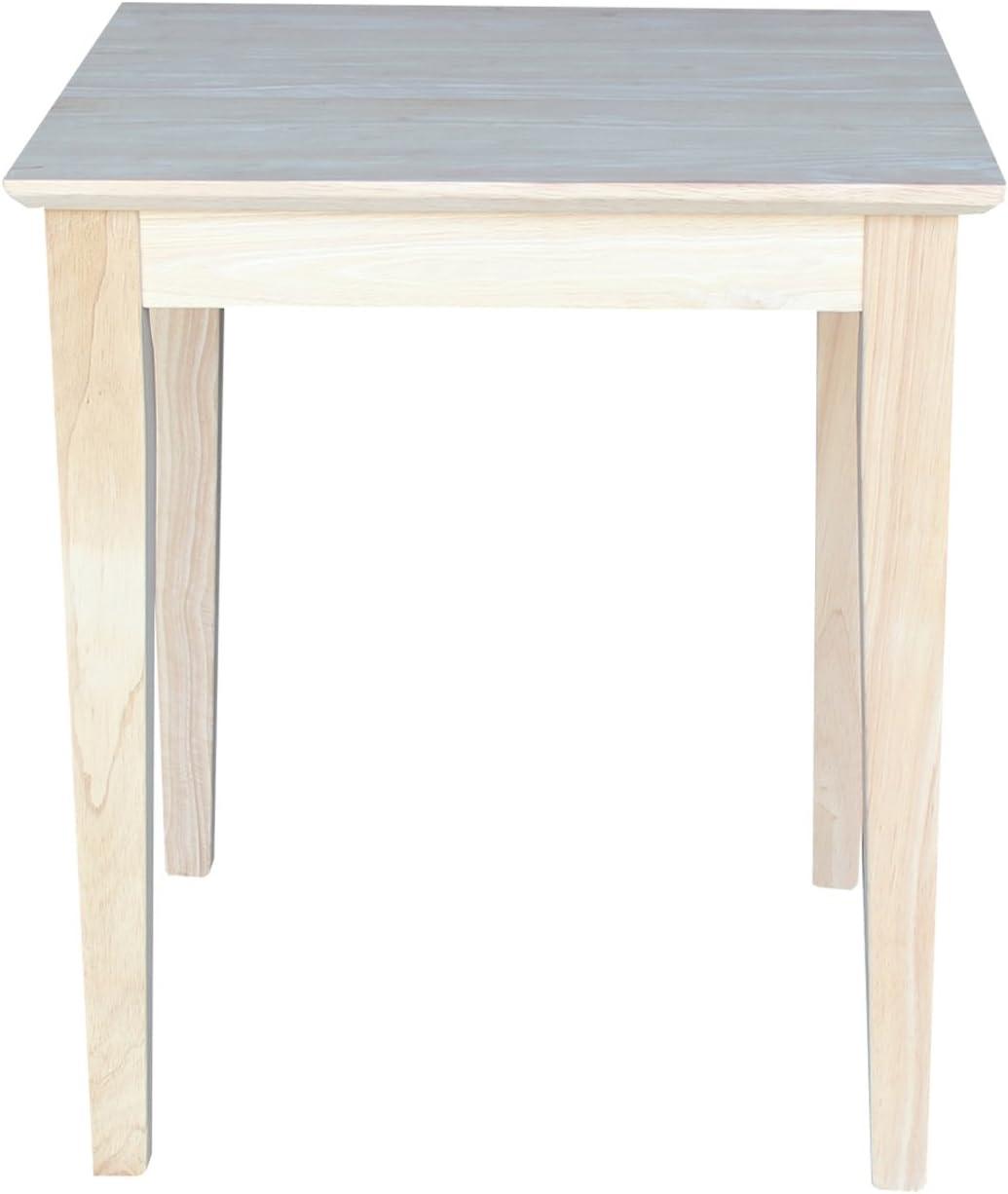 International Concepts Shaker Tall End Table: Hardwood Square Unfinished Accent Furniture