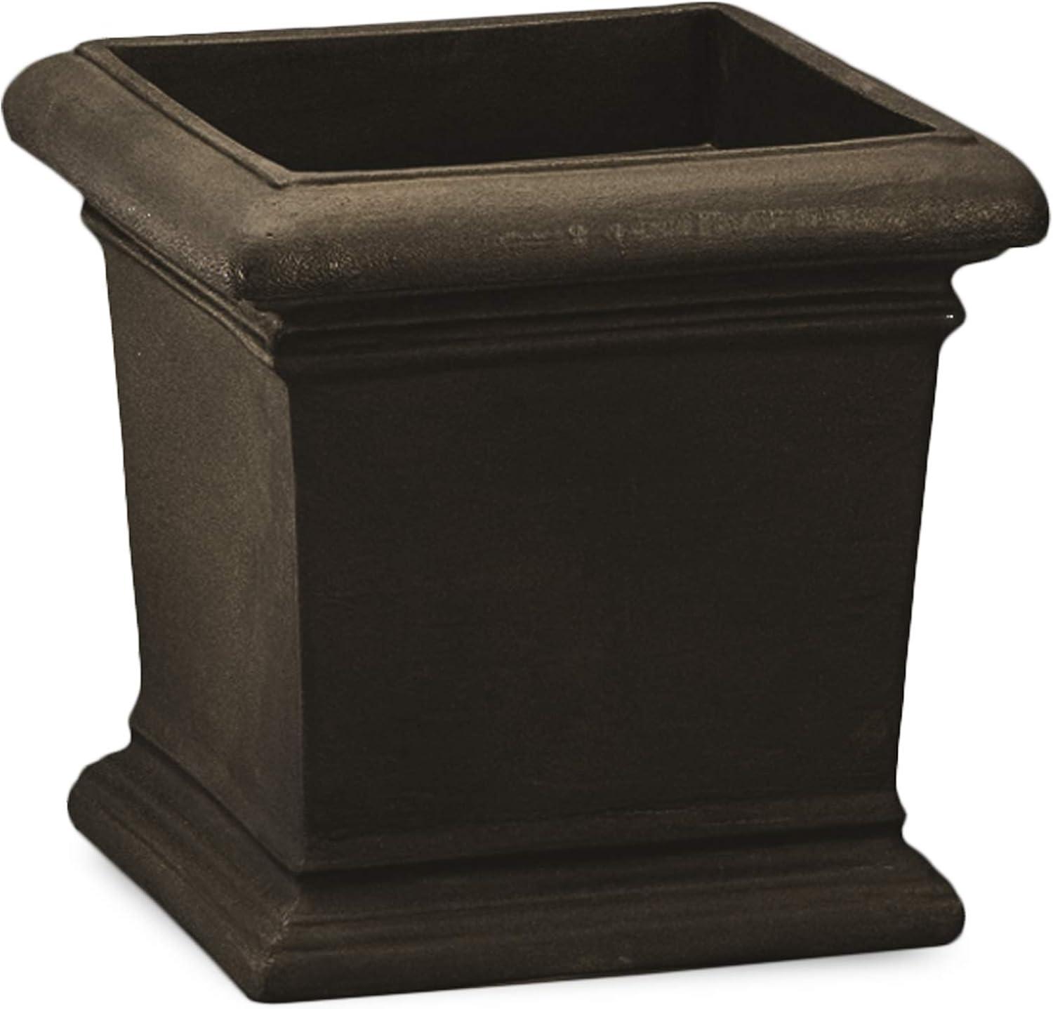 Dorchester 18" Antique Bronze Resin Square Planter