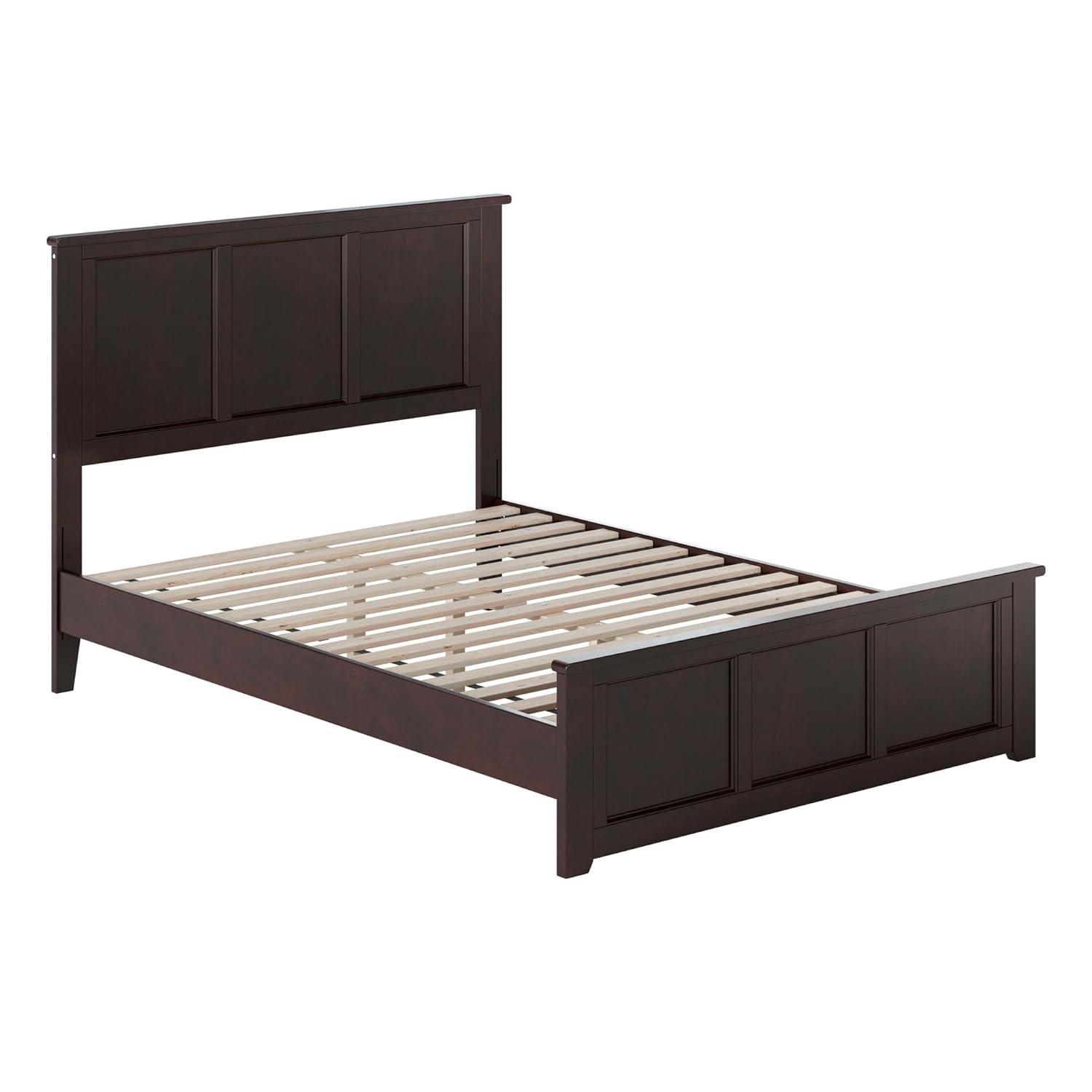 AFI Charlotte Cama con Plataforma de Perfil Bajo de Madera Maciza con Pie de Cama a Juego, Espresso