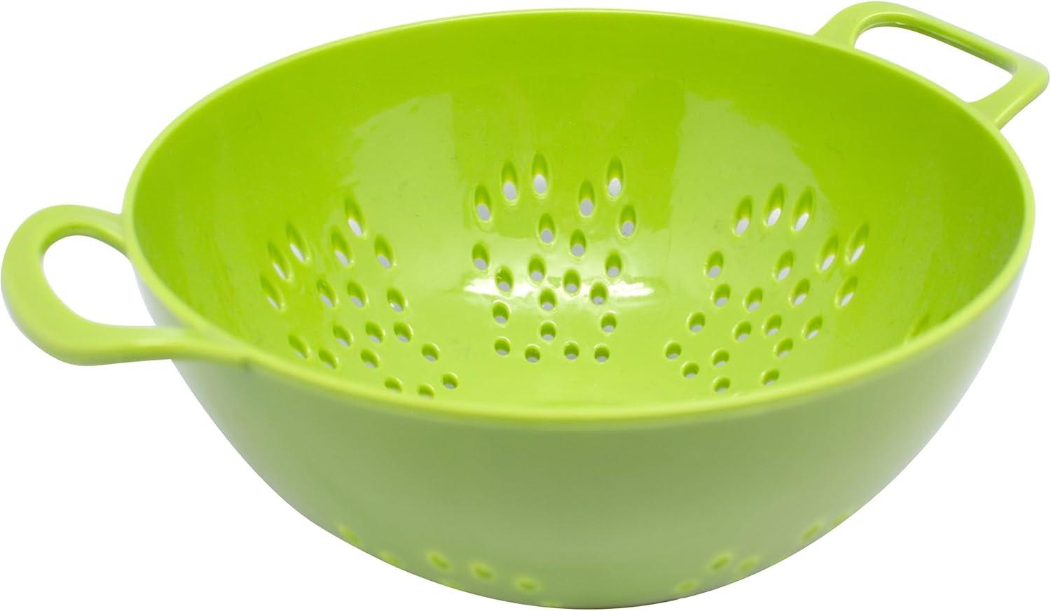 Neon Green BPA-Free Plastic Colander with Double Handles, 6 Inch