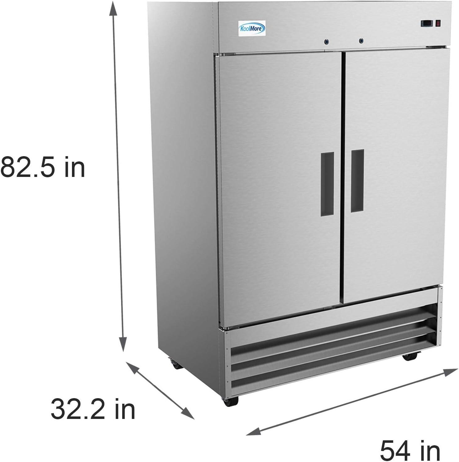 54 in. Two-Door Reach-In Refrigerator - 47 Cu Ft. RIR-2D-SS