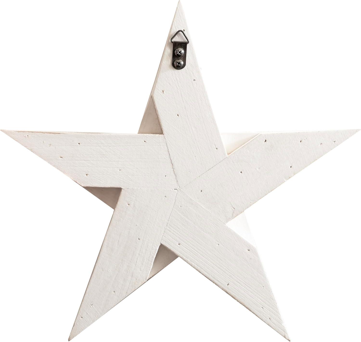 White Wooden Dimensional Star Wall Decor Set