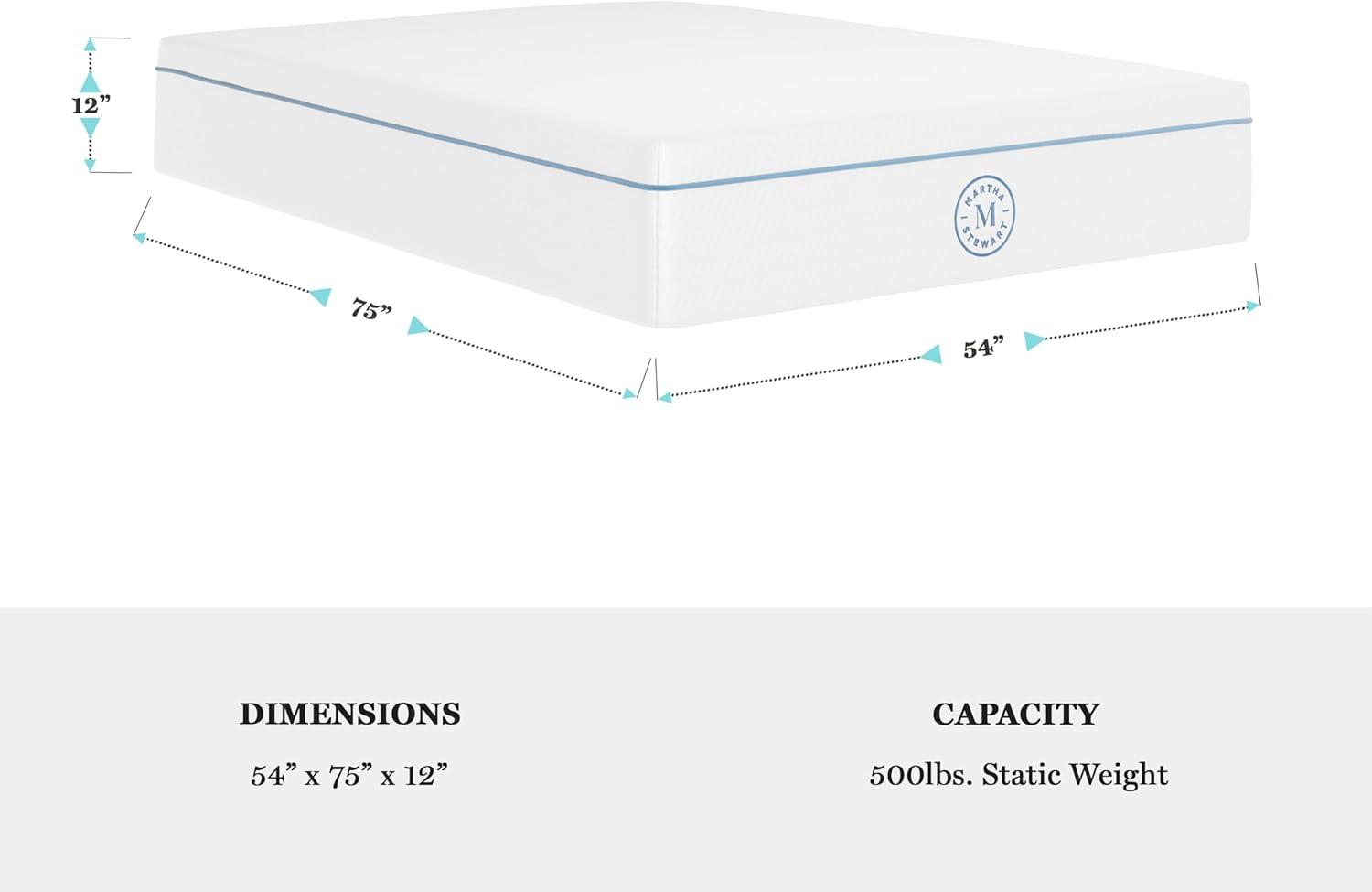 Martha Stewart SleepComplete Medium Support Dual-Action Green Tea Cooling Memory Foam Mattress